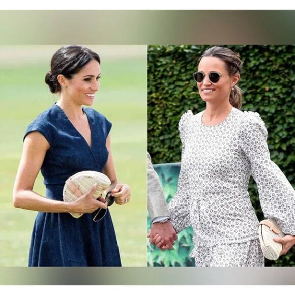 J. Crew Fan Natural Rattan Wicker Clutch Bag ASO Meghan Markle & Pippa Middleton - Picture 1 of 6
